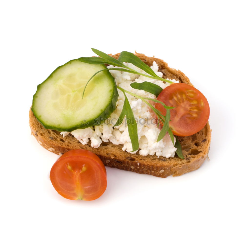 Similar – Crispbread with Cottage Cheese and Radish