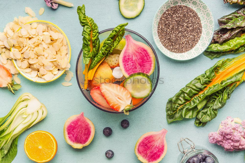 Image, Stock Photo Healthy Smoothie Ingredients in Mixer