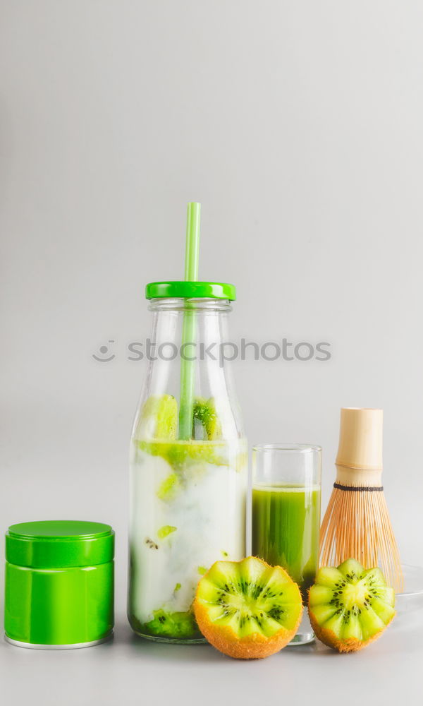 Similar – Image, Stock Photo Healthy Matcha Latte drink in the bottle