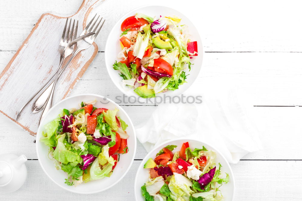 Mixed salad with baby leaves, radish, cucumber and feta cheese