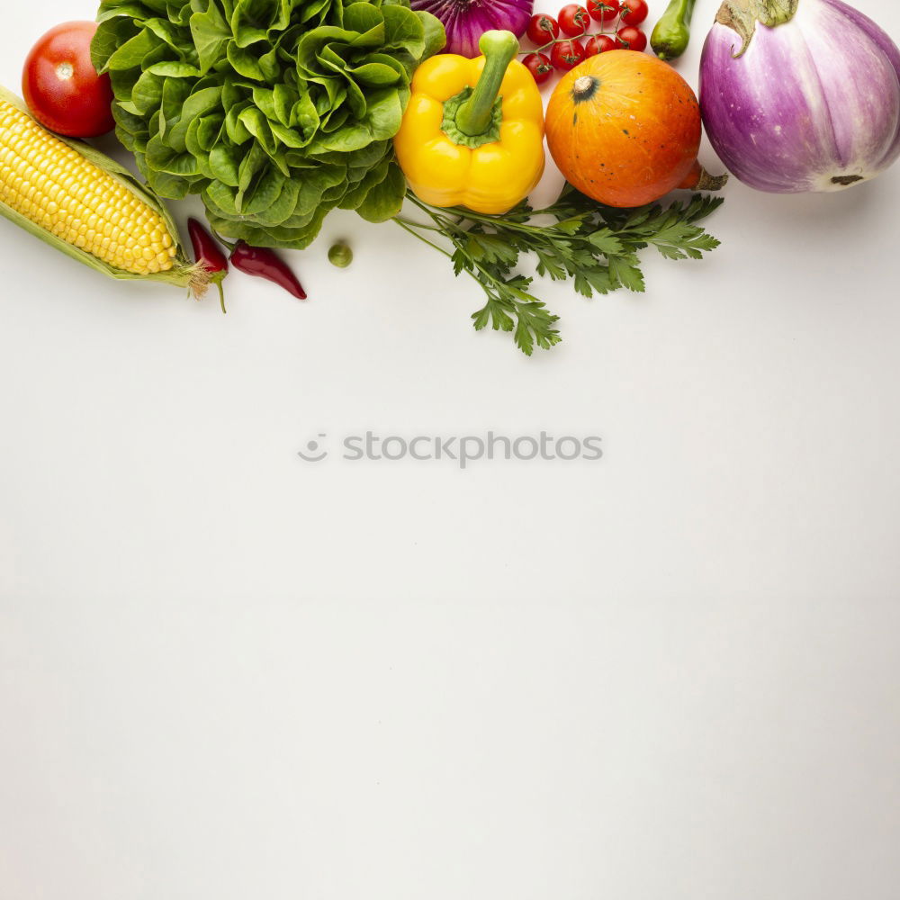 Similar – Image, Stock Photo Organic farm vegetables and ingredients for healthy cooking