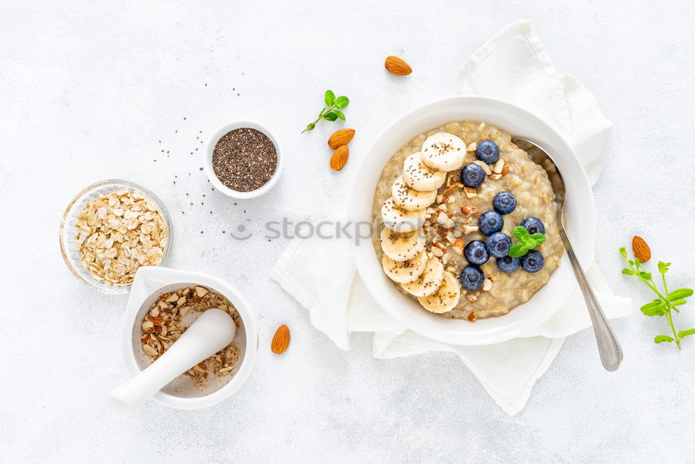 Similar – Image, Stock Photo Smoothie with fruit,cereals and chia