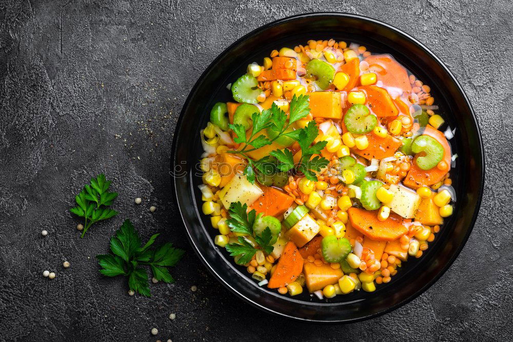 Similar – Image, Stock Photo Chickpea salad in bowl on wooden background