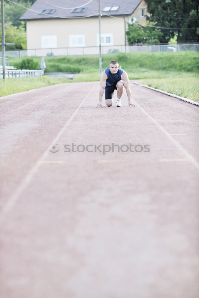 Similar – Disabled man athlete training with leg prosthesis.