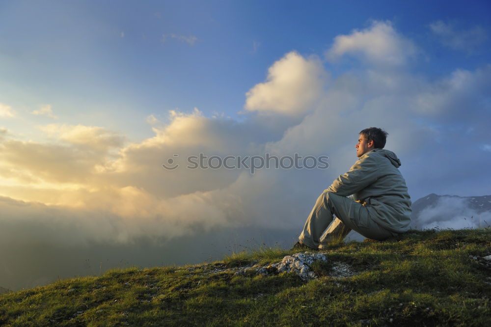 Similar – Image, Stock Photo Woman with wind ruffled hair looks up