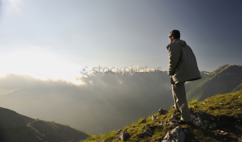 Similar – Image, Stock Photo High Top Mountaineer Fog