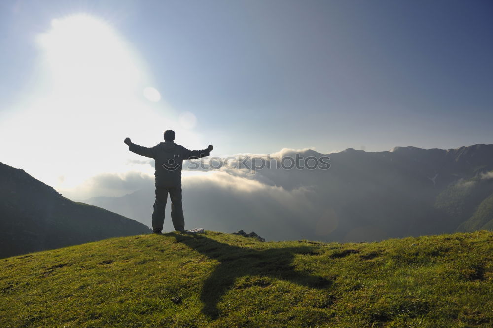 Similar – Image, Stock Photo High Top Mountaineer Fog