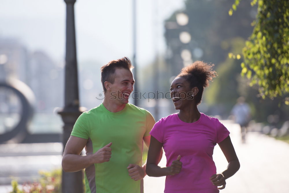 Similar – Image, Stock Photo Healthy city running