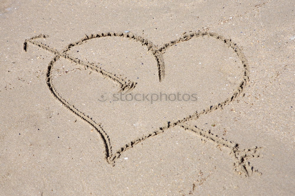 Image, Stock Photo Heart drawn on sand for the day of St. valentine