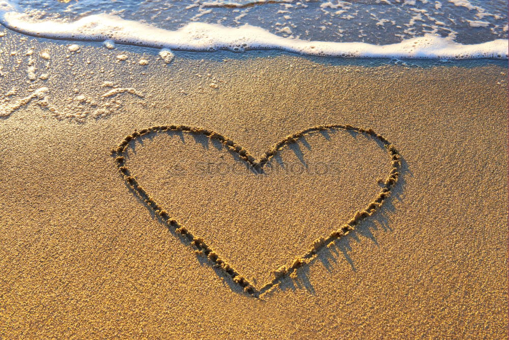 Similar – Image, Stock Photo Heart drawn on the beach sand