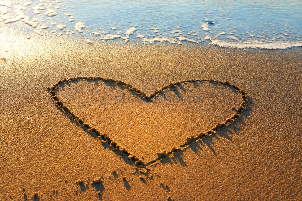 Similar – Image, Stock Photo Heart drawn on the beach sand