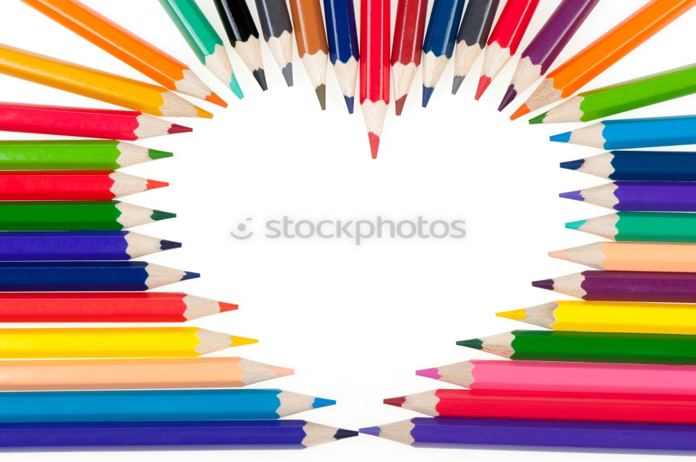 Similar – Image, Stock Photo Idea sharing concept, multicolored pencils on blue background