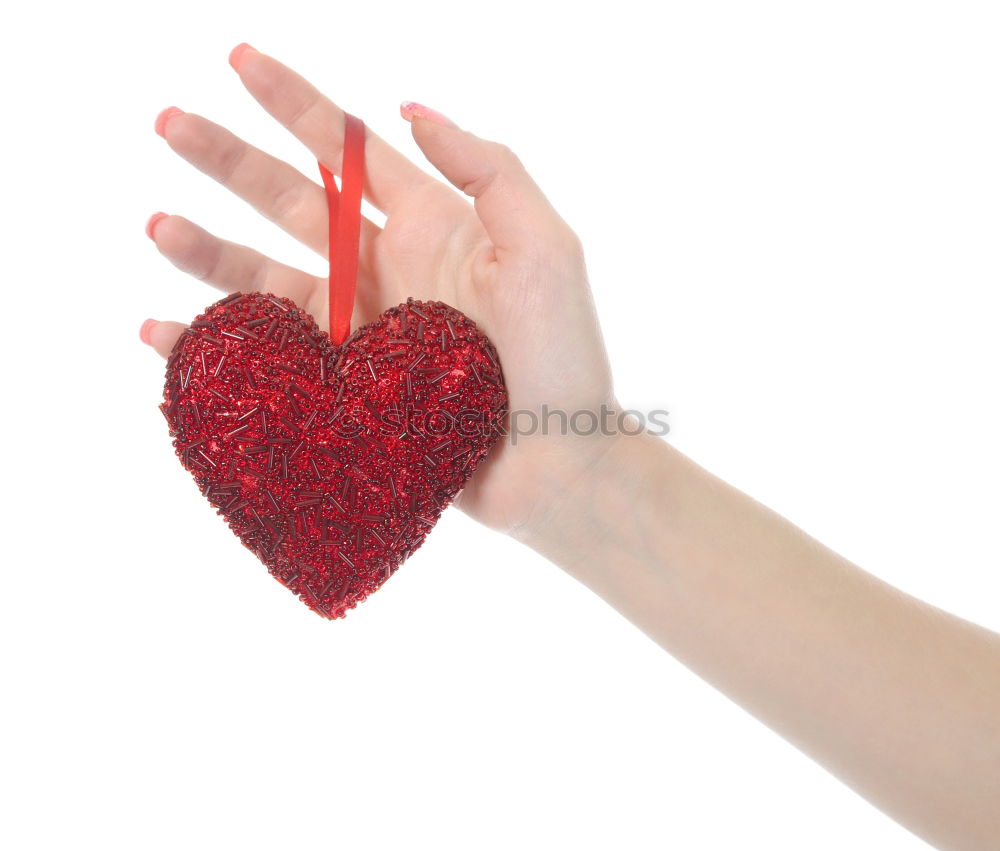 Similar – Image, Stock Photo Hand with plush heart Toys