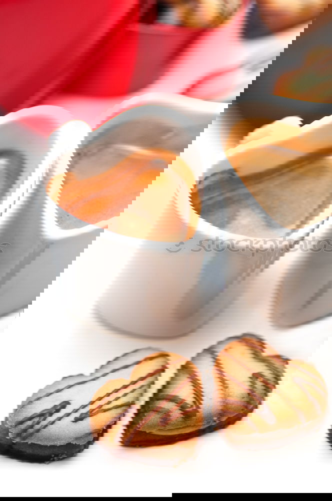 Similar – Image, Stock Photo Breakfast with fresh rolls and cappuccino