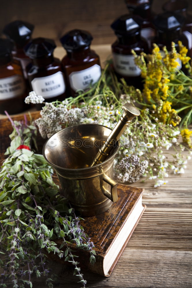 Similar – Image, Stock Photo Spices and oil on table