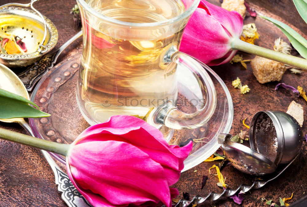 Similar – Image, Stock Photo Herbal tea and spring tulip