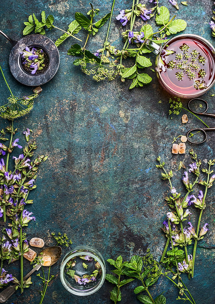 Similar – Cup of herbal tea on a dark background