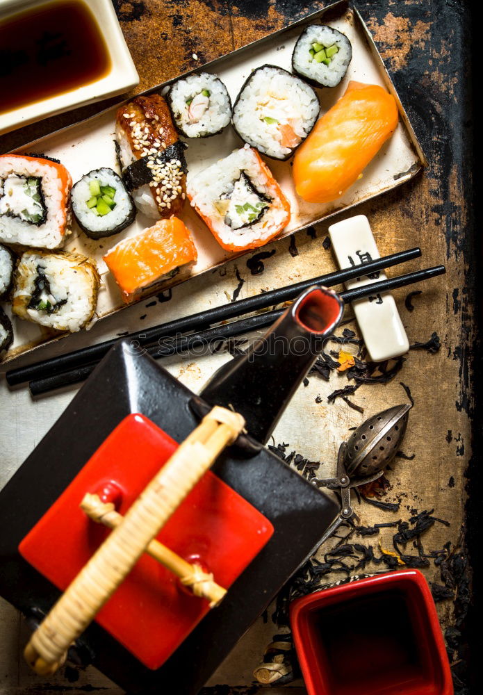 Similar – Crop woman eating sushi