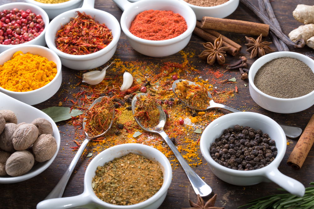 Similar – Image, Stock Photo Spices and oil on table