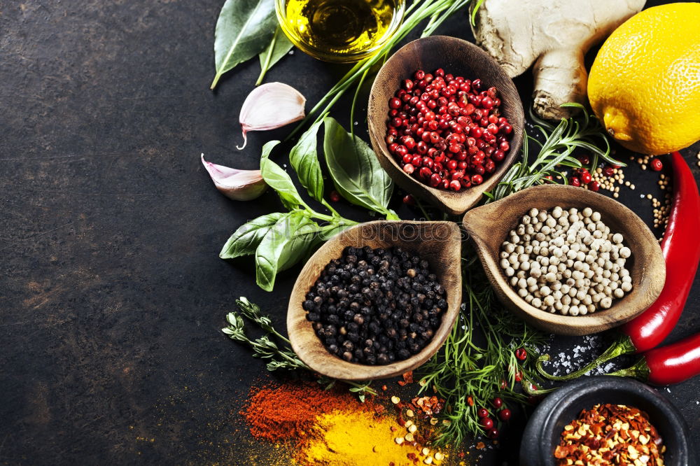 Similar – Image, Stock Photo Spices and oil on table