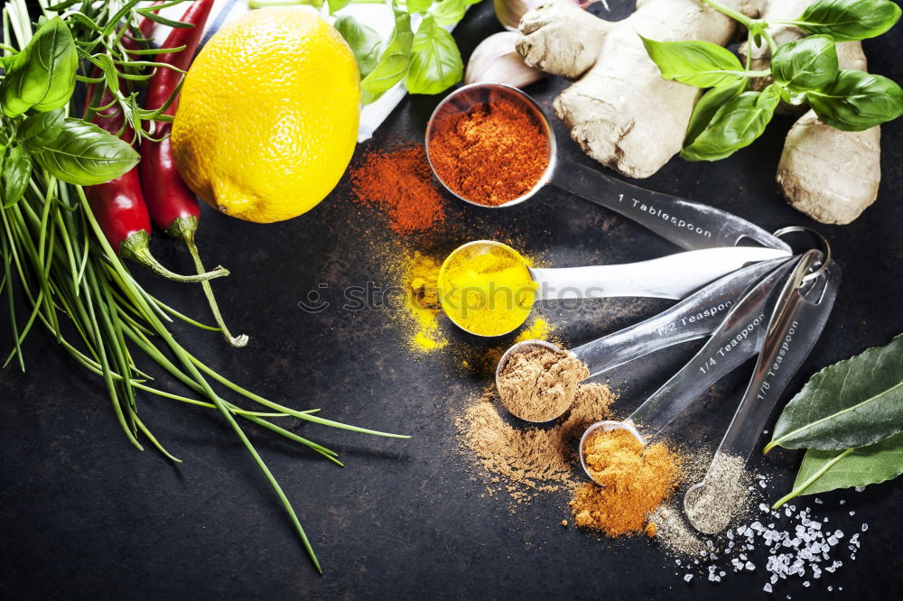 Similar – Spices and oil near knife