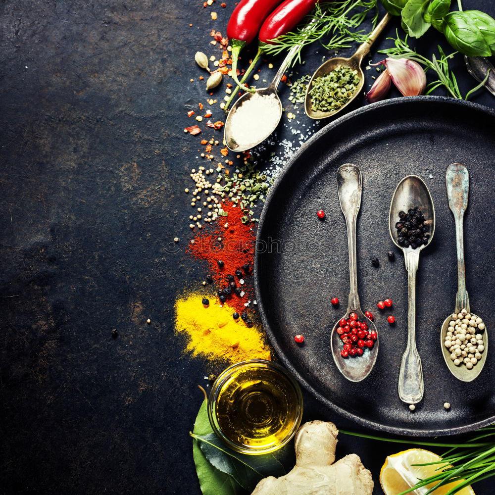 Similar – Image, Stock Photo Empty wok pan on kitchen table with chopsticks and vegetarian Asian food ingredients, top view. Copy space.  Healthy eating and cooking