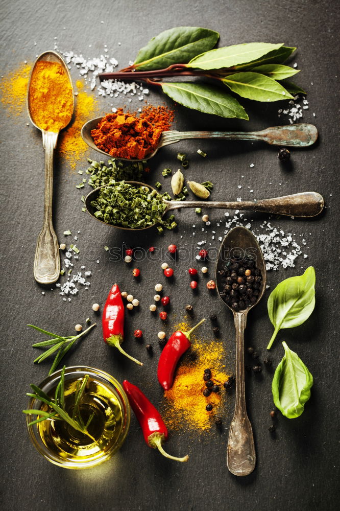 Similar – Image, Stock Photo Set of various spices on table