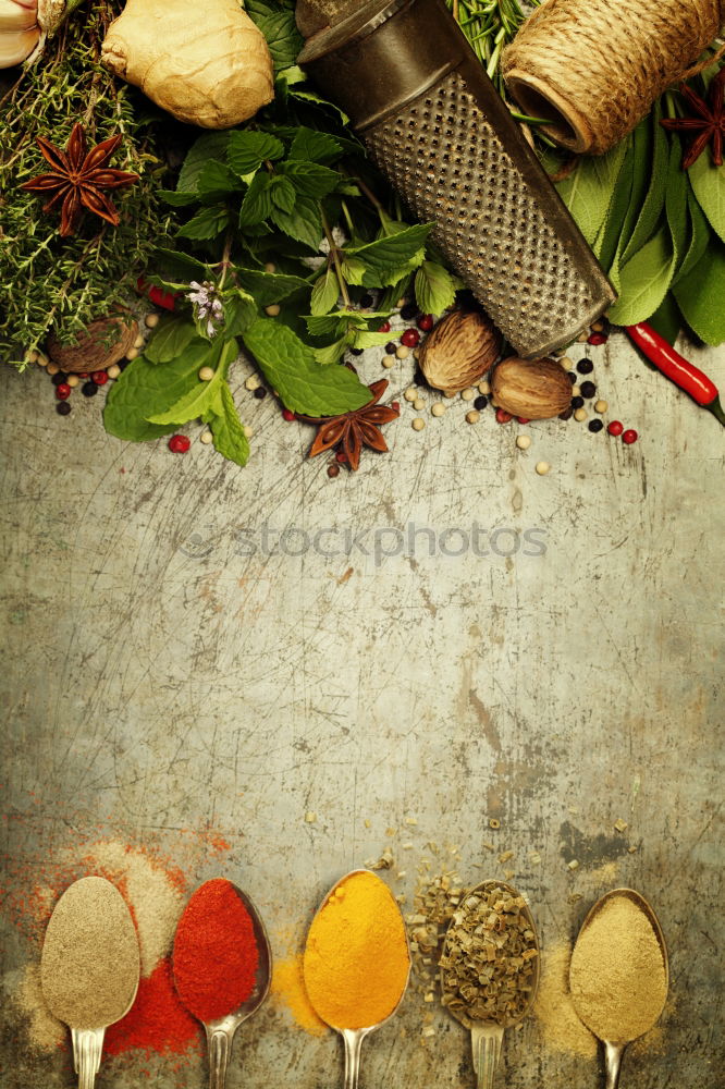 Similar – Image, Stock Photo Spices and oil on table