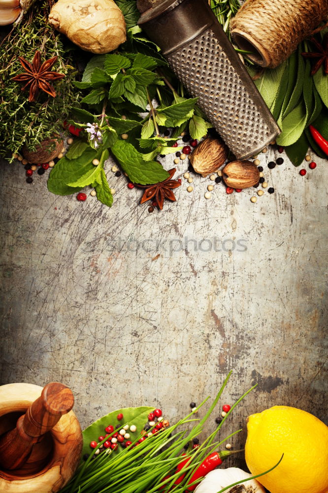 Similar – Image, Stock Photo Spices and oil on table