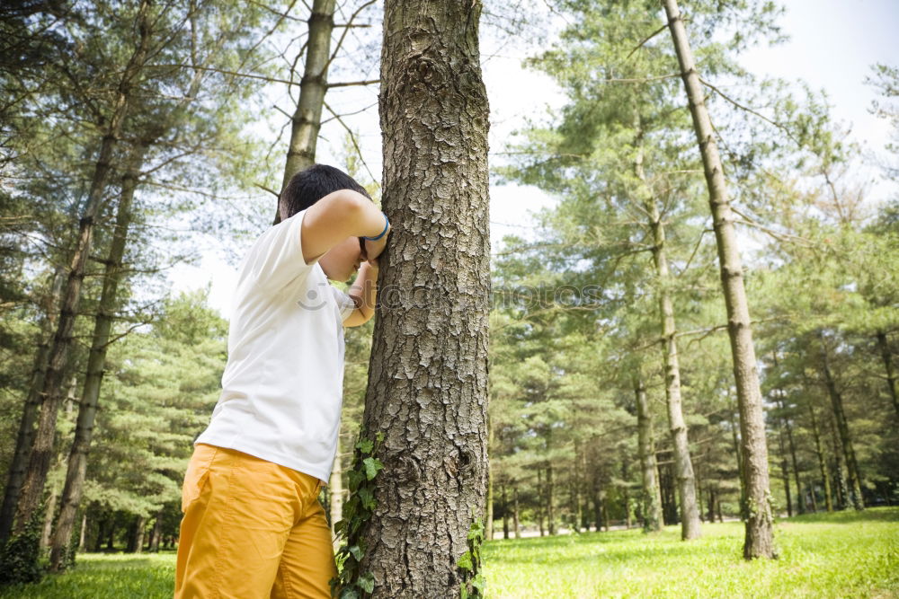 Similar – Image, Stock Photo happy kid girl exploring summer forest