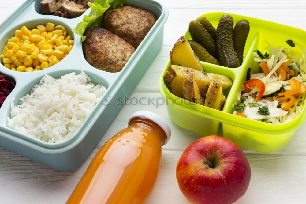 Similar – Image, Stock Photo Two healthy asian-style vegan lunch bento boxes