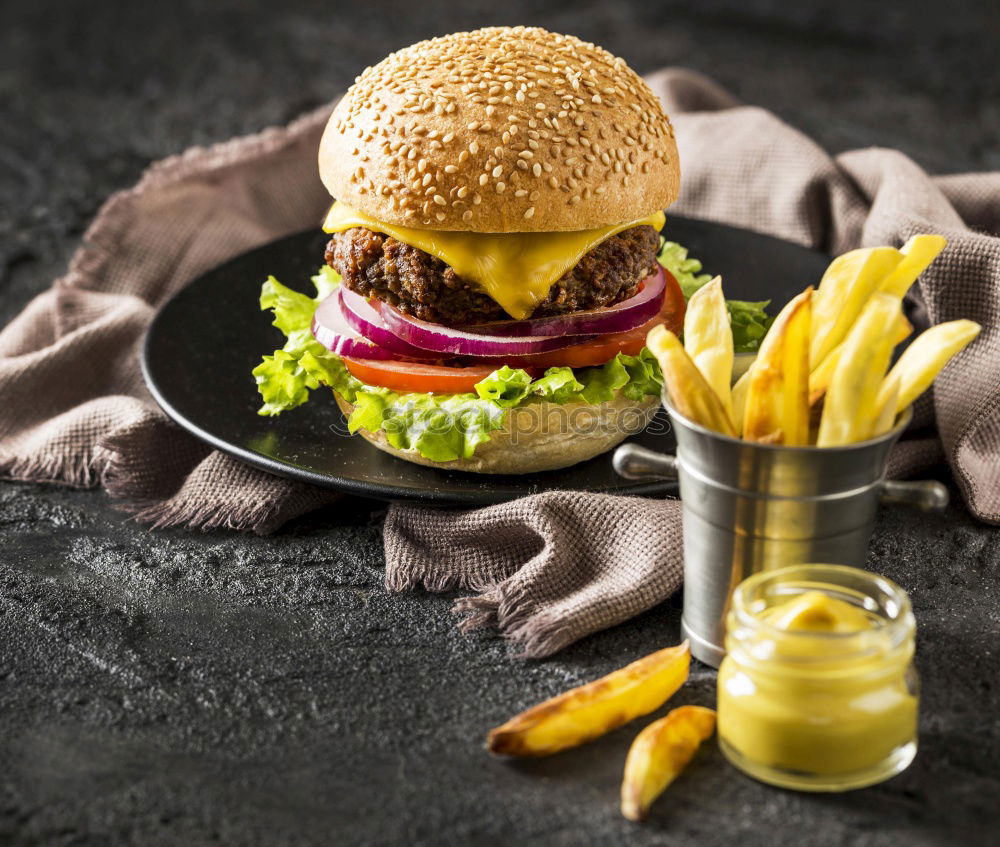 Similar – Image, Stock Photo burgers Food Vegetable