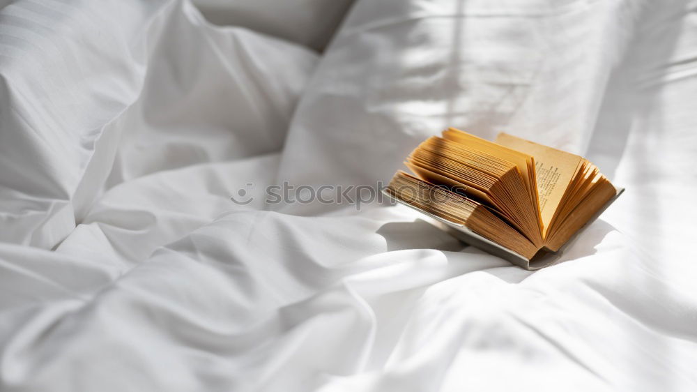 Similar – Foto Bild Weiches Foto von Frauenbeinen auf dem Bett mit einem alten Buch neben ihr