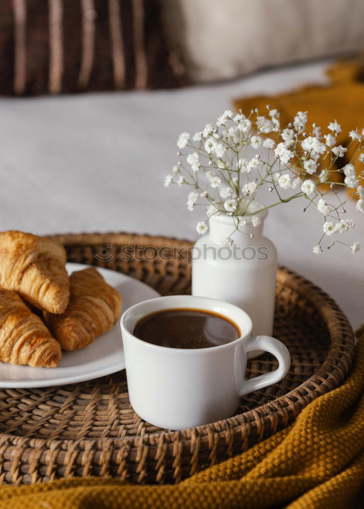 Similar – Image, Stock Photo Cozy winter morning at home. Hot tea with lemon