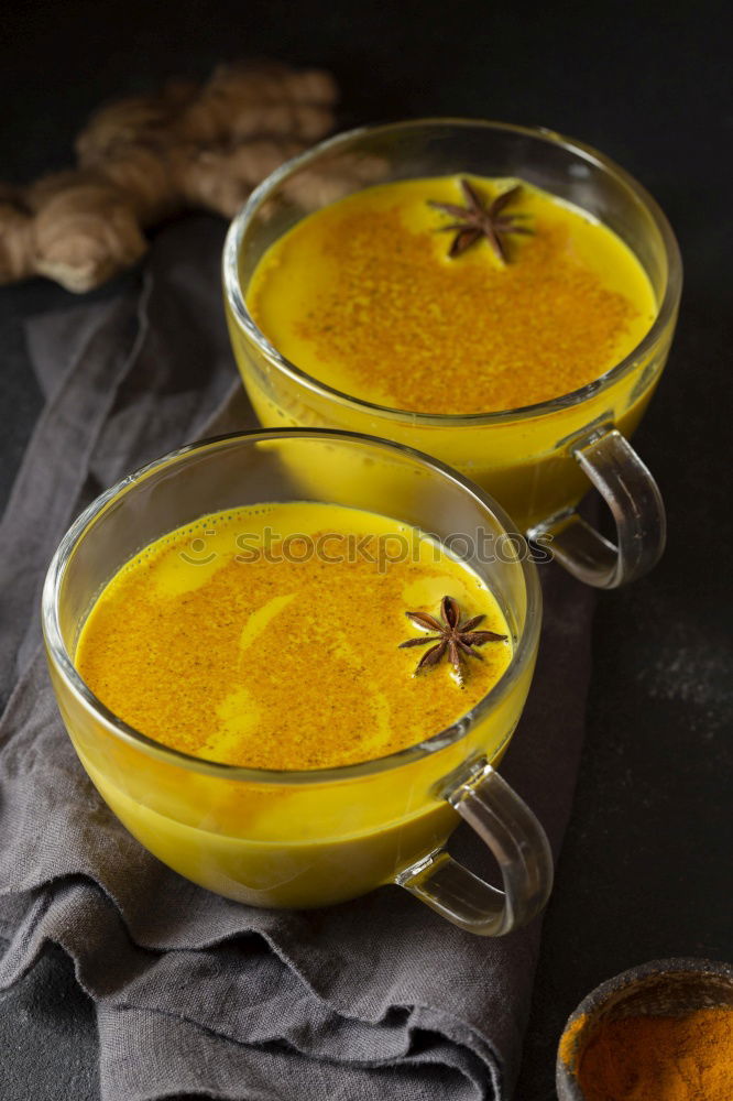 Image, Stock Photo Citrus juice in a glass on a dark table