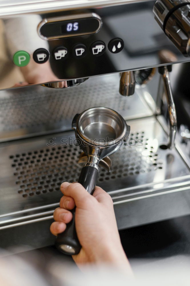 Similar – Image, Stock Photo Woman preparing coffee on stove