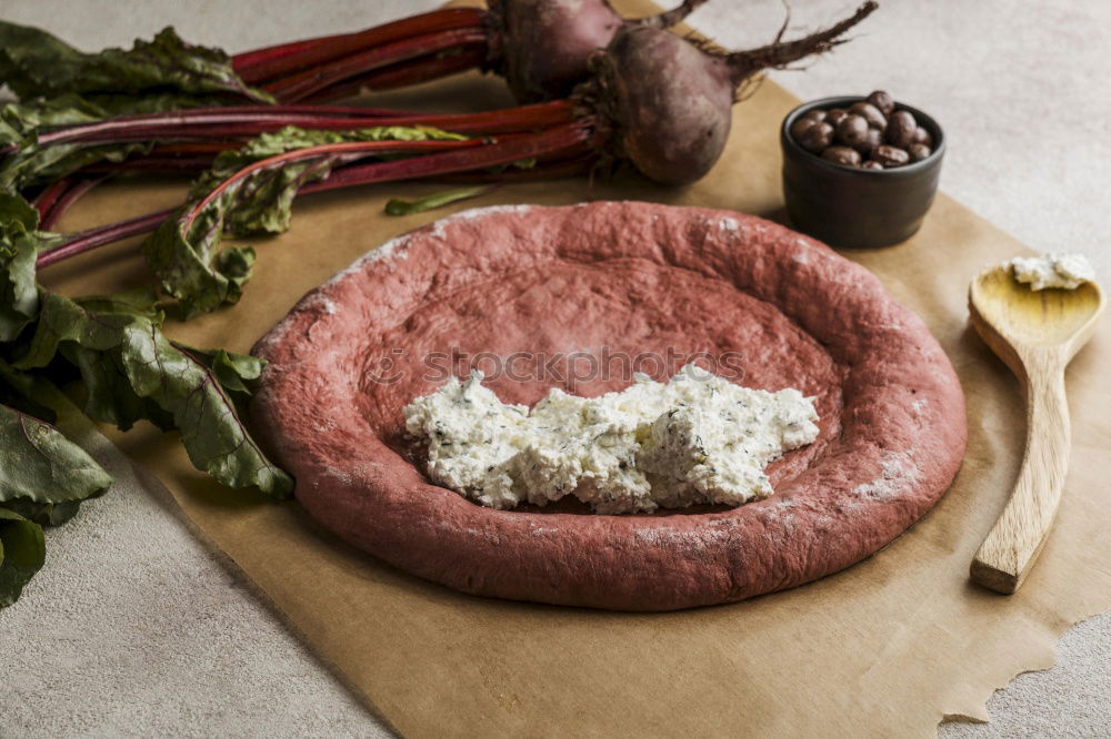Image, Stock Photo Hummus on plate Above