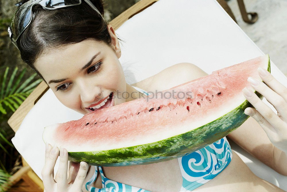 Similar – Image, Stock Photo women in bikini enjoying fresh fruit platter at the pool