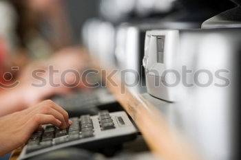 Image, Stock Photo Young woman at home with notebook / study / school / home office