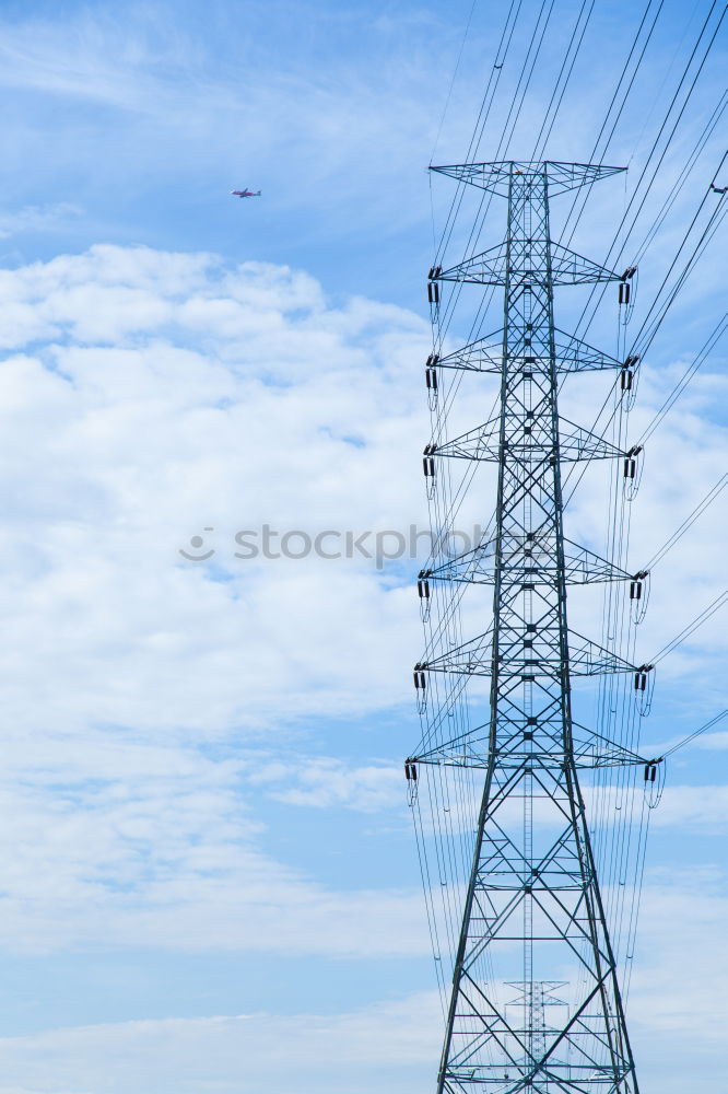 / X Cable Sky Clouds Fog