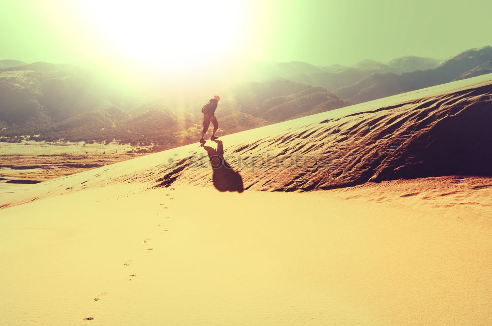 Similar – Aerial Drone View Of Sportive Woman Running On Beach