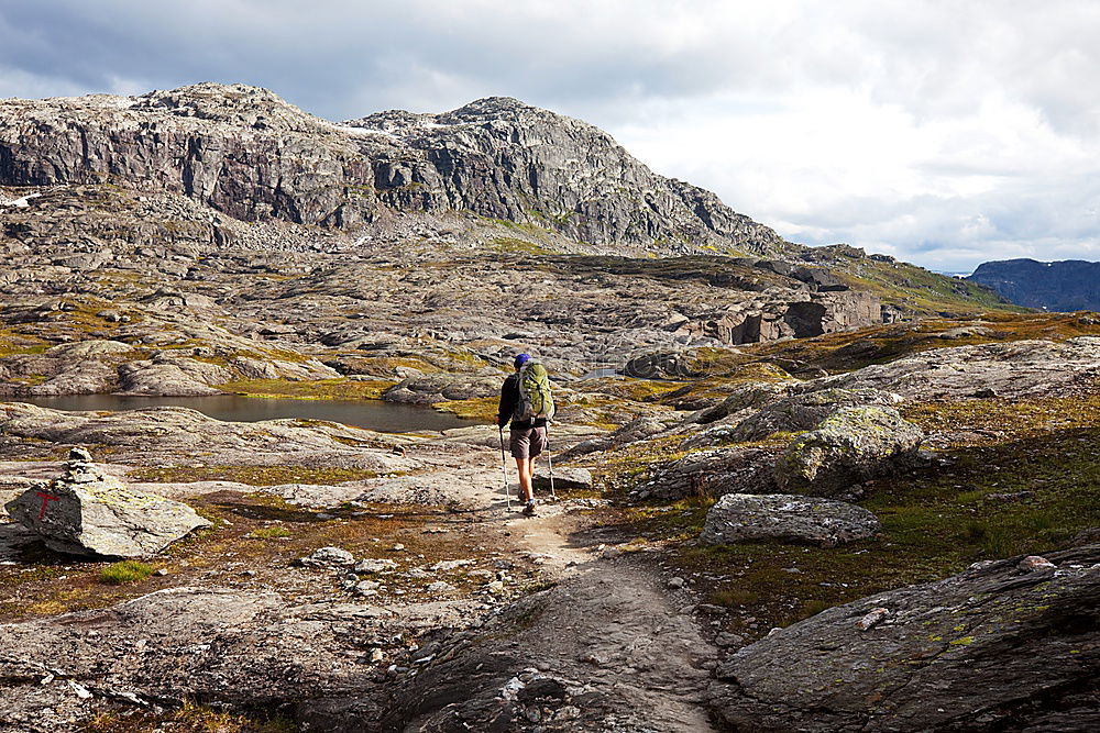 Similar – Boy hiking in the mountains