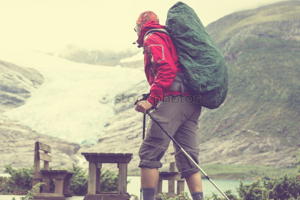 Similar – Young Backpacker enjoying of Nature.