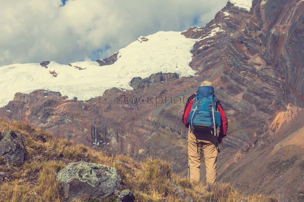 Similar – Image, Stock Photo Hike in the high mountains