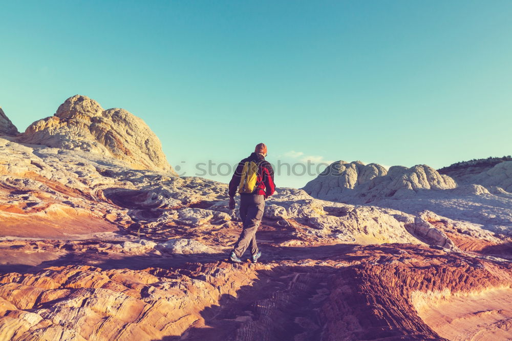 Similar – Image, Stock Photo Man jumping on beach Hand