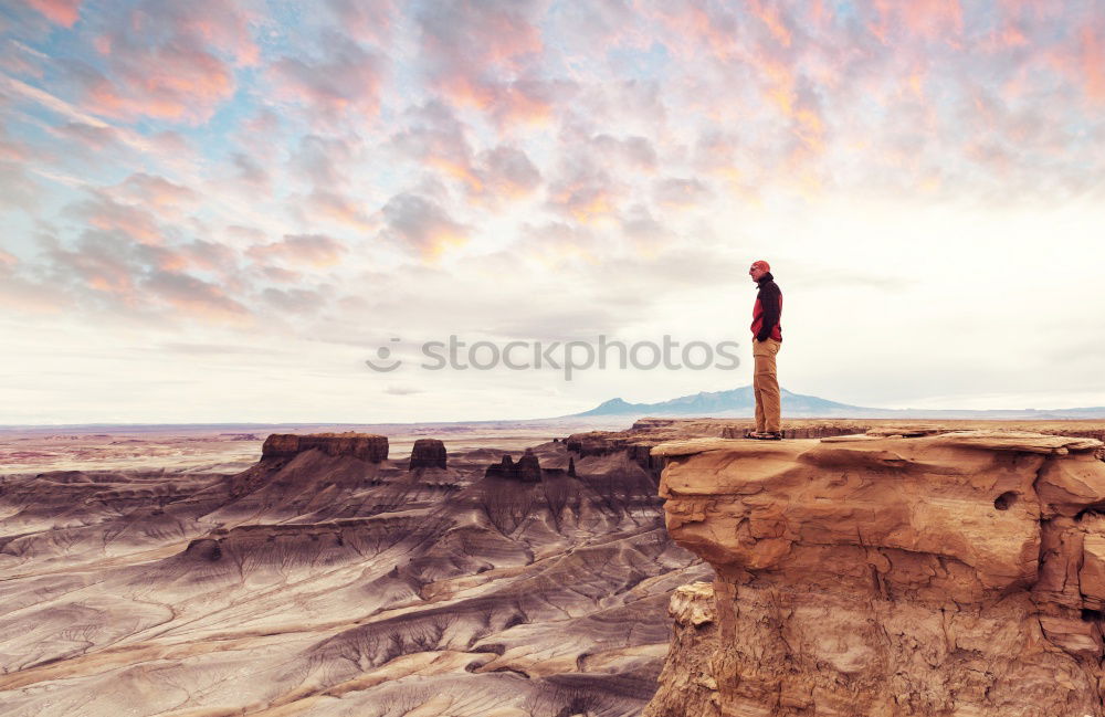 Similar – Image, Stock Photo Hikers on the summit.