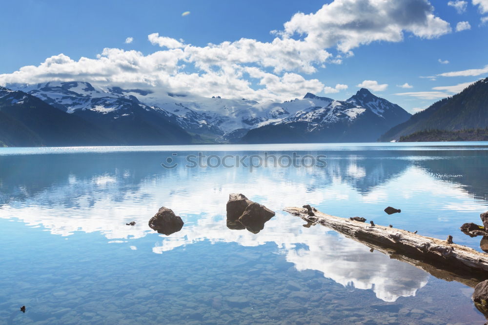 Similar – Image, Stock Photo Woman on a deck over an alpine lake