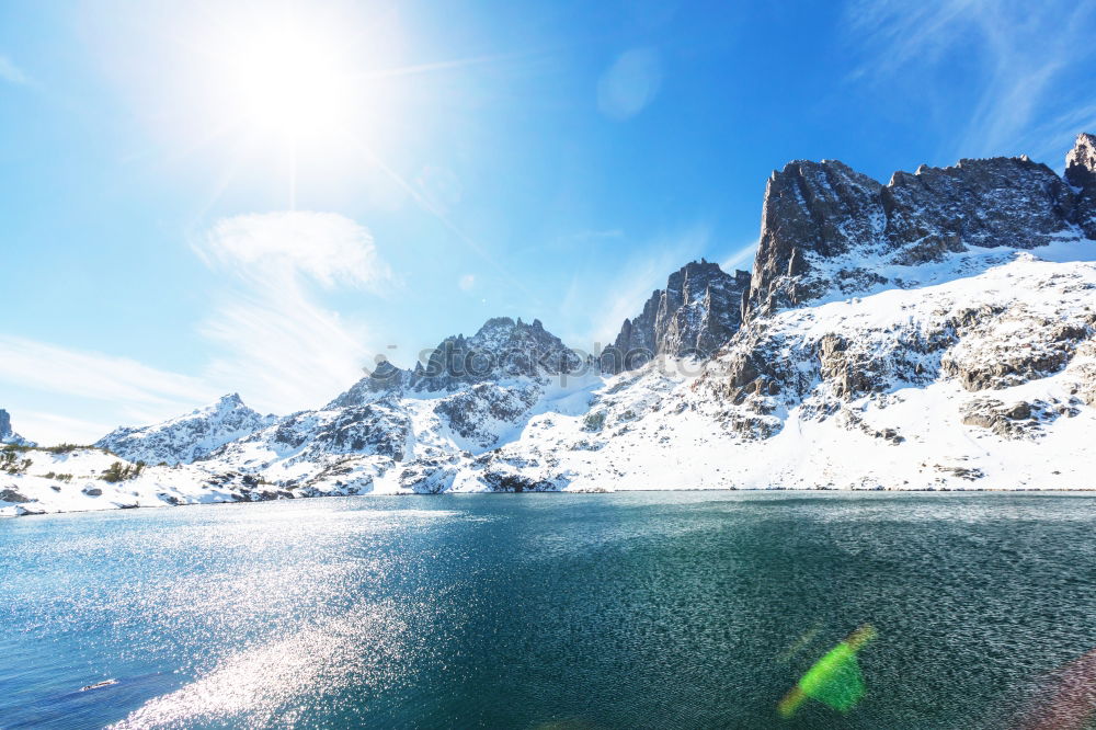 Similar – Image, Stock Photo Alpine panorama with snowy road