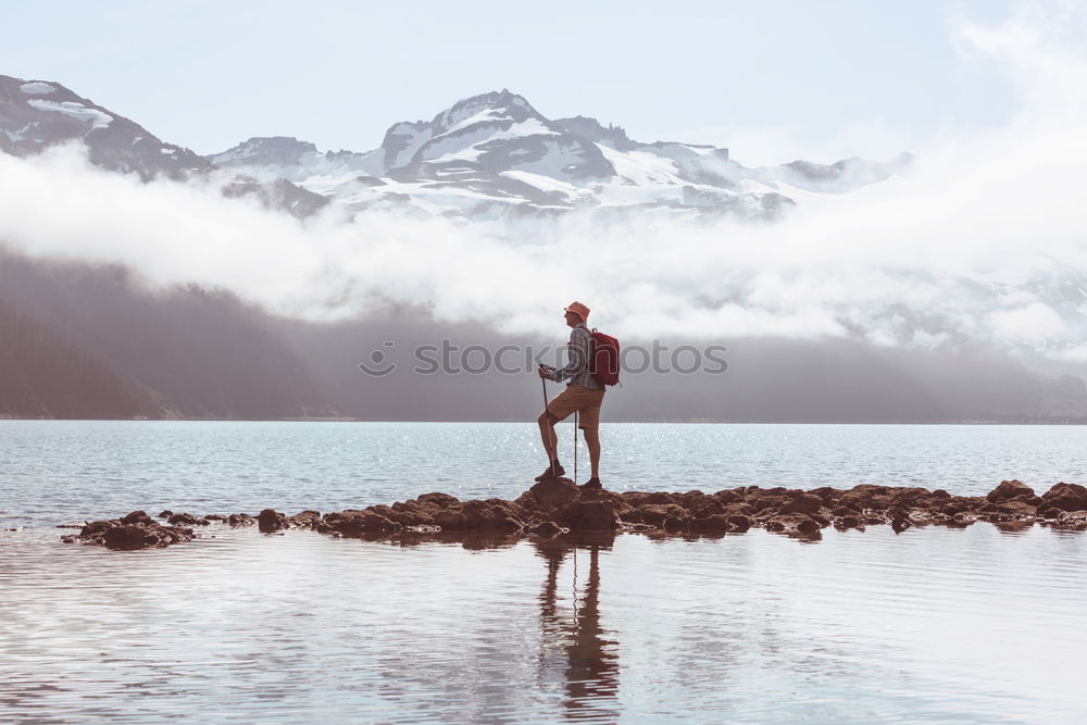 Similar – Man screaming in mountains