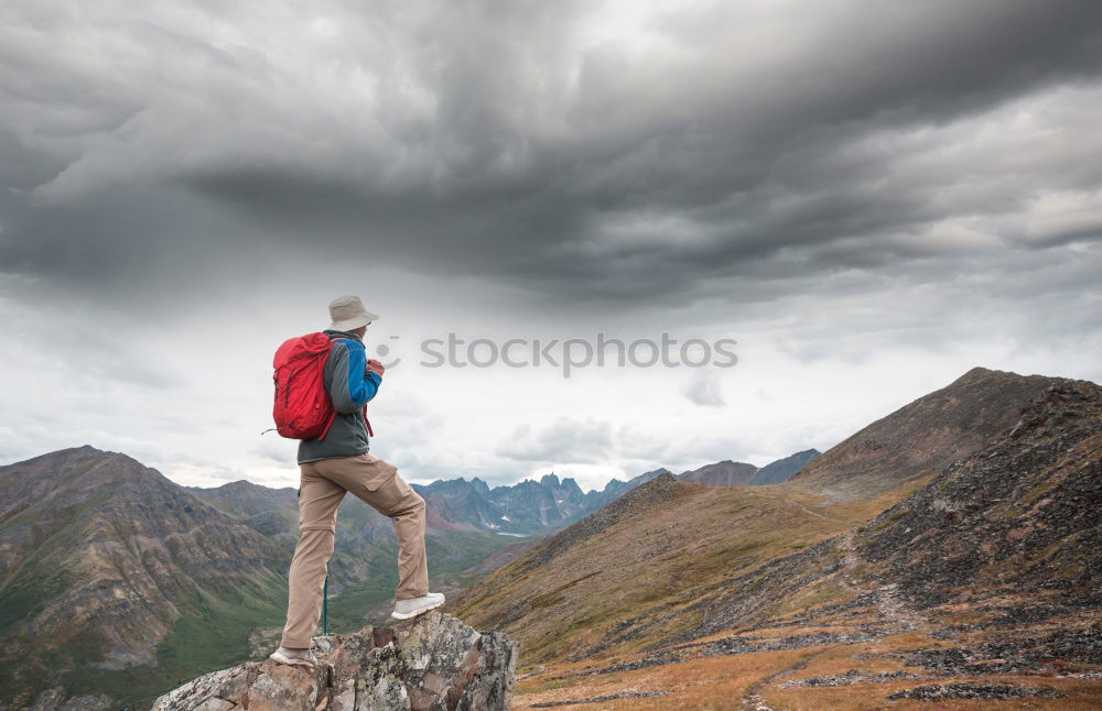 Similar – Image, Stock Photo Hike in the high mountains